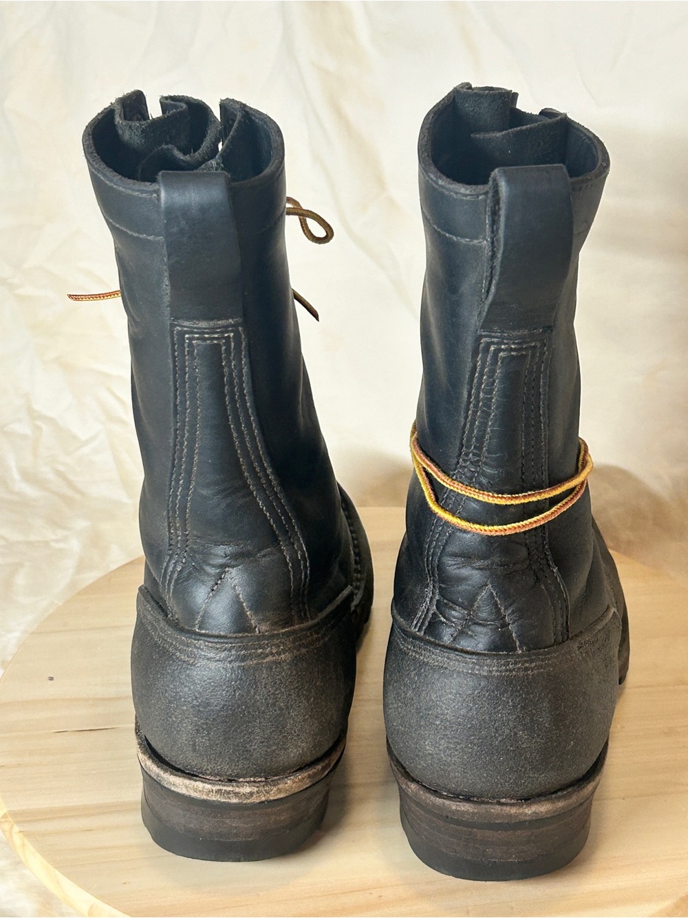 JK Boots Men's 10” Black Leather Work Boot Rubber Outsole US 10 - Picture 5 of 8